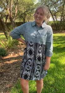 Fun Tribal Denim Top