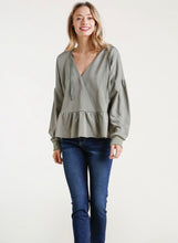 Load image into Gallery viewer, Olive Babydoll Cropped Hoodie
