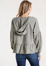 Load image into Gallery viewer, Olive Babydoll Cropped Hoodie
