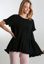 Load image into Gallery viewer, Black Peplum Top
