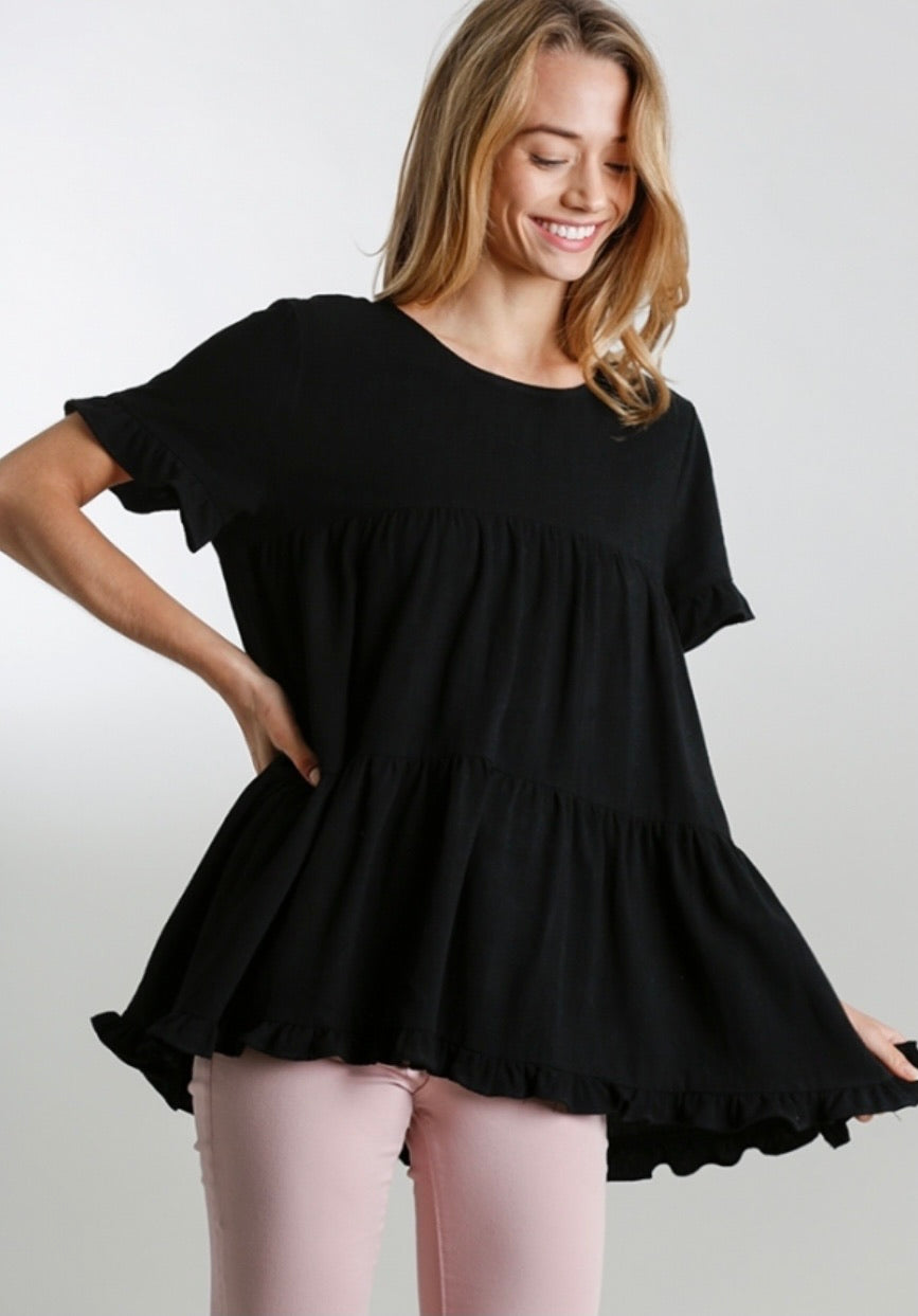 Black Peplum Top